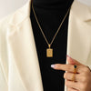 Wholesale Women's Jewelry 316L Stainless Steel Luxury Retro Necklace With Geometric Pattern And Electroplating Treatment