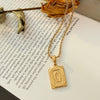 Wholesale Women's Jewelry 316L Stainless Steel Luxury Retro Necklace With Geometric Pattern And Electroplating Treatment