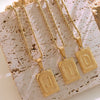 Wholesale Women's Jewelry 316L Stainless Steel Luxury Retro Necklace With Geometric Pattern And Electroplating Treatment