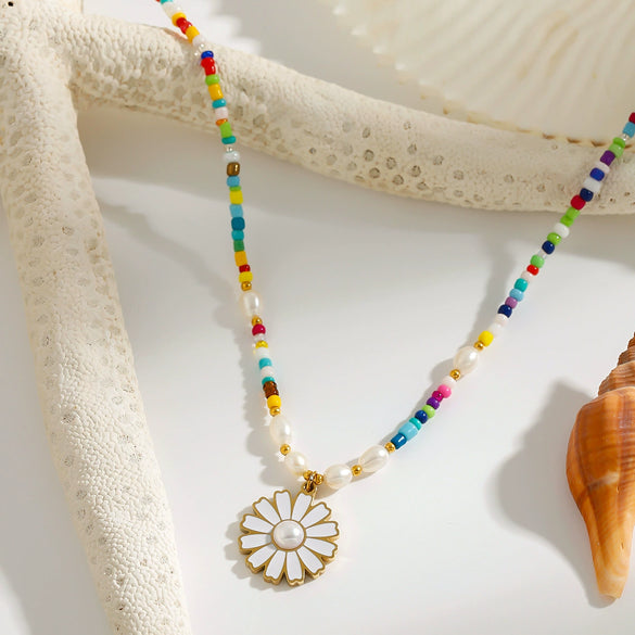 Wholesale Women's Jewelry Titanium Steel Stainless Steel Electroplated Plants Flowers Style Earrings And Necklaces