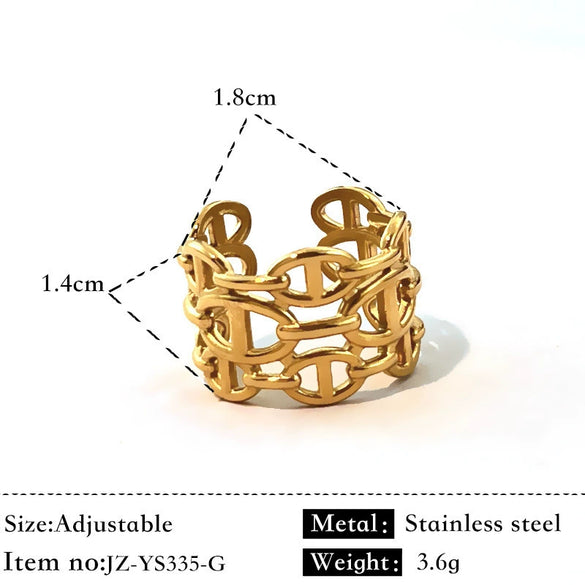 Wholesale Women's Jewelry Vintage Style Animal Pattern Stainless Steel Ring Bracelet Electroplated
