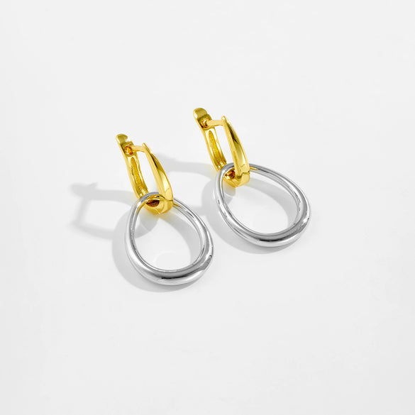 Wholesale Women's Joker Design Ear Jewelry Copper Electroplated Platinum And 18K Gold