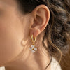 Wholesale Women's 18K Electroplated Stainless Steel Flower Ear Clips Earrings Highend Style