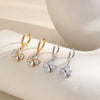 Wholesale Women's 18K Electroplated Stainless Steel Flower Ear Clips Earrings Highend Style