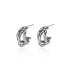Wholesale Women's 18K Gold Electroplated Geometric Stainless Steel Stud Earrings Light Luxury Style