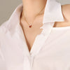 Wholesale Women's 18K Gold Electroplated Heart Acrylic Titanium Steel Necklace