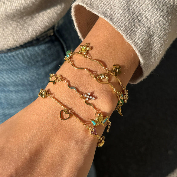 Wholesale Women's 18K Gold Electroplated Stainless Steel Geometric Cross Chain Bracelet In Ins Style