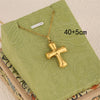 Wholesale Women's 18K Gold Electroplated Stainless Steel Geometric Cross Necklace Pendant