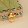 Wholesale Women's 18K Gold Electroplated Stainless Steel Geometric Cross Necklace Pendant