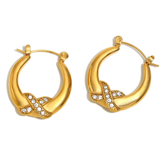 Wholesale Women's 18K Gold Electroplated Stainless Steel Geometric Earrings