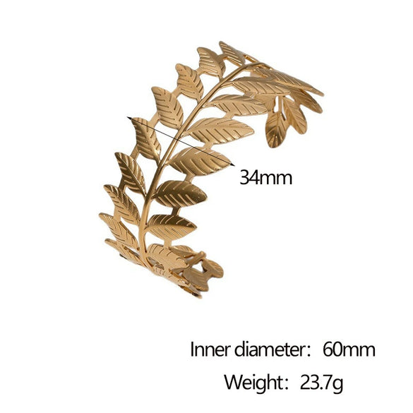 Wholesale Women's 18K Gold Electroplated Stainless Steel Leaf Bracelet Fashionable And Exquisite