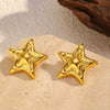 Wholesale Women's 18K Gold Electroplated Star Earrings With Light Luxury Style