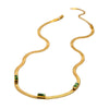Wholesale Women's 18K Gold Plated Geometric Stainless Steel Zircon Flat Snake Chain Necklace