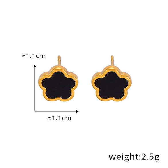 Wholesale Women's 18K Gold Plated Stainless Steel Flower Earrings