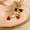 Wholesale Women's 18K Gold Plated Stainless Steel Flower Earrings