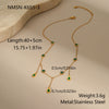 Wholesale Women's 18K Gold Plated Stainless Steel Geometric Drop Shape Tassel Necklace