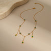 Wholesale Women's 18K Gold Plated Stainless Steel Geometric Drop Shape Tassel Necklace