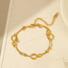 Wholesale Women's 18K Gold Plated Stainless Steel 8Shaped Doublelayer Bracelet With Letter Number Text Design