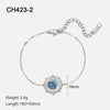 Wholesale Women's 14K Gold Plated Stainless Steel Star Enamel Bracelet With Electroplating Design