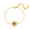 Wholesale Women's 14K Gold Plated Stainless Steel Star Enamel Bracelet With Electroplating Design
