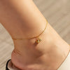 Wholesale Women's 18K Gold Plated Titanium Steel Geometric Lily Of The Valley Pendant Anklet Fashion Jewelry