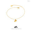 Wholesale Women's 18K Gold Plated Titanium Steel Geometric Lily Of The Valley Pendant Anklet Fashion Jewelry
