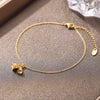 Wholesale Women's 18K Gold Plated Titanium Steel Geometric Lily Of The Valley Pendant Anklet Fashion Jewelry
