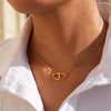 Wholesale Women's 18K Gold Real Gold Plated Geometric Hollow Stainless Steel Pendant Necklace With Cross Chain