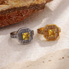 Wholesale Women's 18K Goldplated Geometric Stainless Steel Ring Light Luxury Jewelry