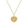 Wholesale Women's 14K Goldplated Heartshaped Pearl Clavicle Necklace Made Of Titanium Steel And Stainless Steel