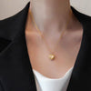 Wholesale Women's 14K Goldplated Heartshaped Pearl Clavicle Necklace Made Of Titanium Steel And Stainless Steel