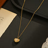 Wholesale Women's 14K Goldplated Heartshaped Pearl Clavicle Necklace Made Of Titanium Steel And Stainless Steel