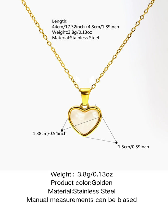 Wholesale Women's 18K Goldplated Light Luxury Heartshaped Stainless Steel Pendant Necklace