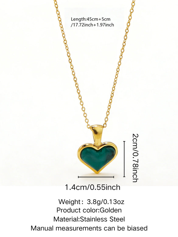 Wholesale Women's 18K Goldplated Light Luxury Heartshaped Stainless Steel Pendant Necklace
