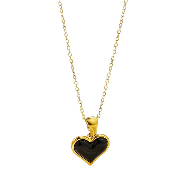Wholesale Women's 18K Goldplated Light Luxury Heartshaped Stainless Steel Pendant Necklace