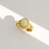 Wholesale Women's 18K Goldplated Stainless Steel Geometric Gemstone Open Ring Stackable Niche Design