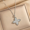 Wholesale Women's 18K Real Gold Plated Copper Pendant Four Leaf Clover Geometric Flower Leaf Necklace With O Word Chain In Light Luxury Style