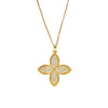 Wholesale Women's 18K Real Gold Plated Copper Pendant Four Leaf Clover Geometric Flower Leaf Necklace With O Word Chain In Light Luxury Style