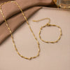 Wholesale Women's 18K Real Gold Plated Geometric Heartshaped Clavicle Necklace With Irregular Chain
