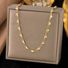 Wholesale Women's 18K Real Gold Plated Geometric Heartshaped Clavicle Necklace With Irregular Chain