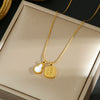 Wholesale Women's 18K Real Gold Plated Geometric Ushaped Gourd Pendant Clavicle Necklace Light Luxury Style