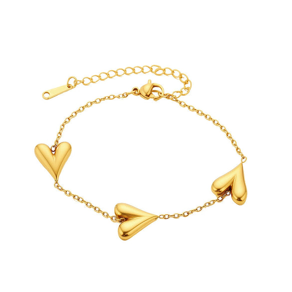 Wholesale Women's 18K Real Gold Plated Heartshaped Pendant Necklace With Tassel In Sporty Geometric Style