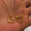Wholesale Women's 18K Real Gold Plated Stainless Steel Heart Shape Snake Bone Chain Necklace