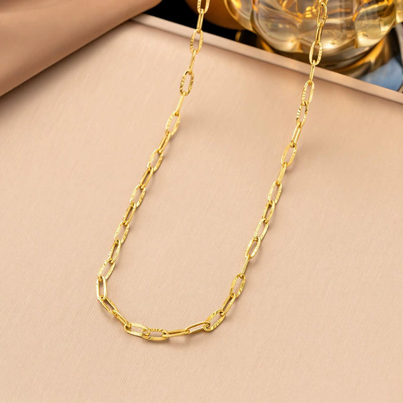 Wholesale Women's 18K Real Gold Plated Titanium Steel Stainless Steel Geometric Cross Pattern Necklace Bracelet With Sweet And Cool Style