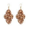 Wholesale Women's Leather Geometric Earrings With Diamond Sequins And Retro Style
