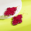 Wholesale Women's Leather Geometric Earrings With Diamond Sequins And Retro Style