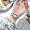 Wholesale Women's Leisure Quartz Watch Rectangle Alloy Case Stainless Steel Strap Waterproof
