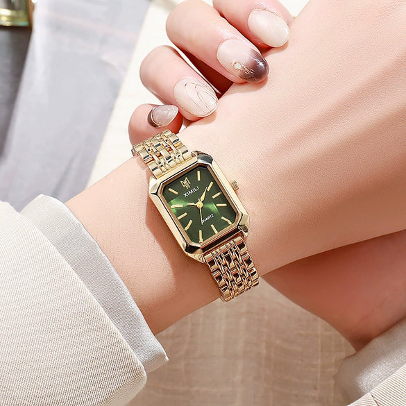 Wholesale Women's Leisure Square Alloy Watch With Stainless Steel Buckle