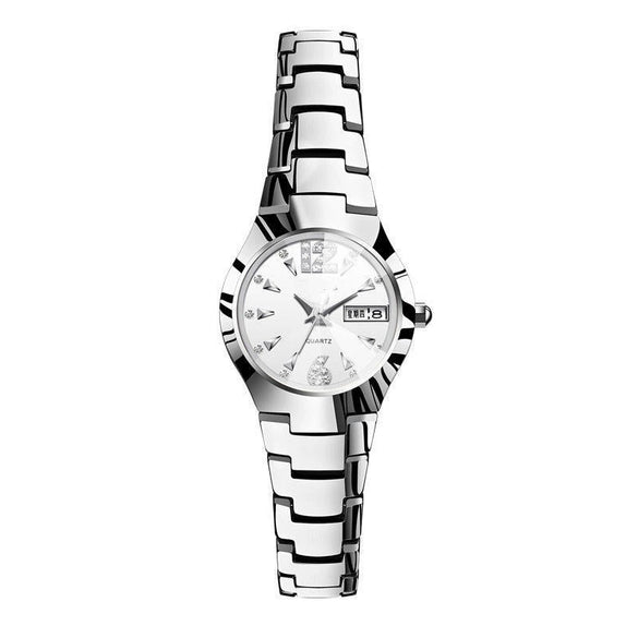 Wholesale Women's Leisure Tungsten Steel Color Round Dial Steel Strap Waterproof Watch