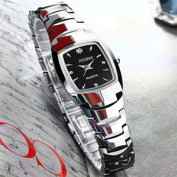 Wholesale Women's Leisure Tungsten Steel Color Round Dial Steel Strap Waterproof Watch